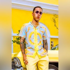 BoohooMAN Short Sleeve Baroque ReverE Shirt